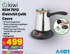 KİWİ KCM 7512 ELEKTRİKLİ ÇELİK CEZVE